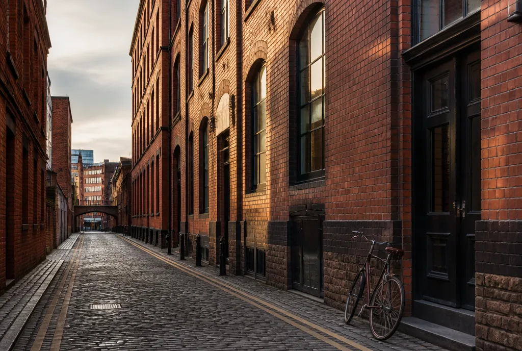 The red-brick mill street outside the Fellside studio in Ancoats