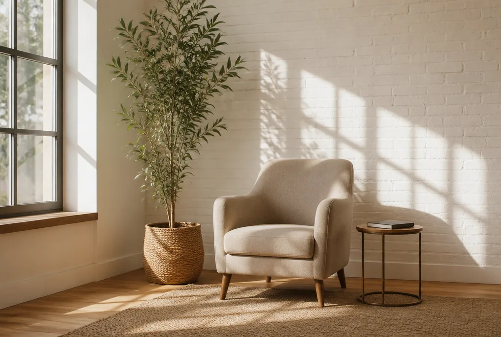 The studio corner where in-person sessions happen