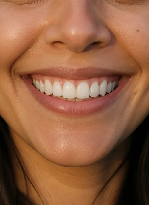 Before and after — A gummy smile, two millimetres