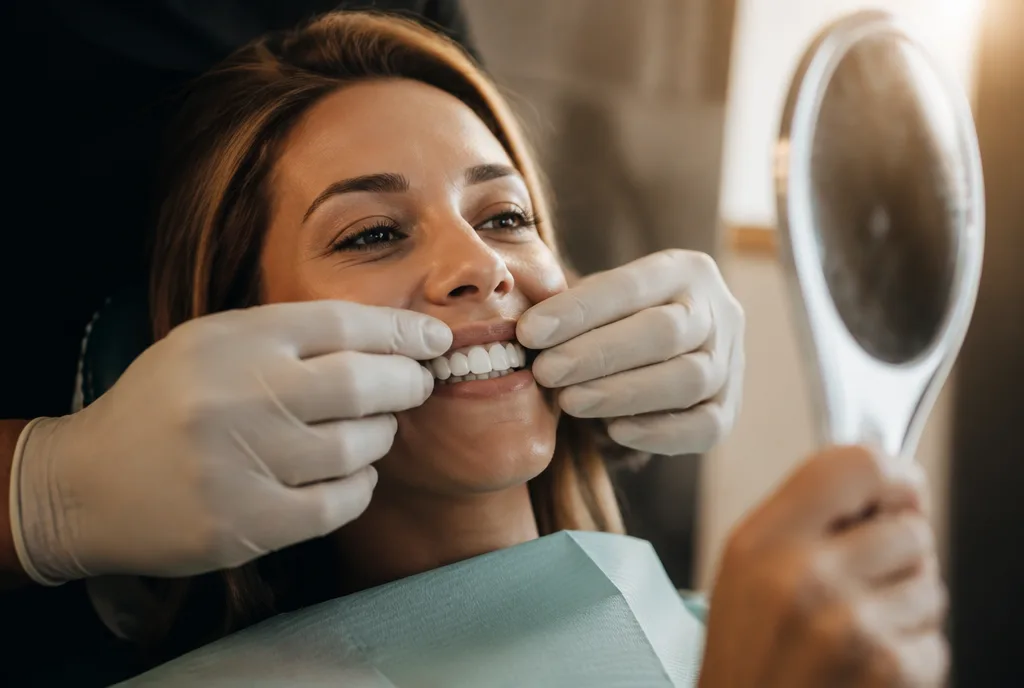 A trial smile being sculpted and reviewed