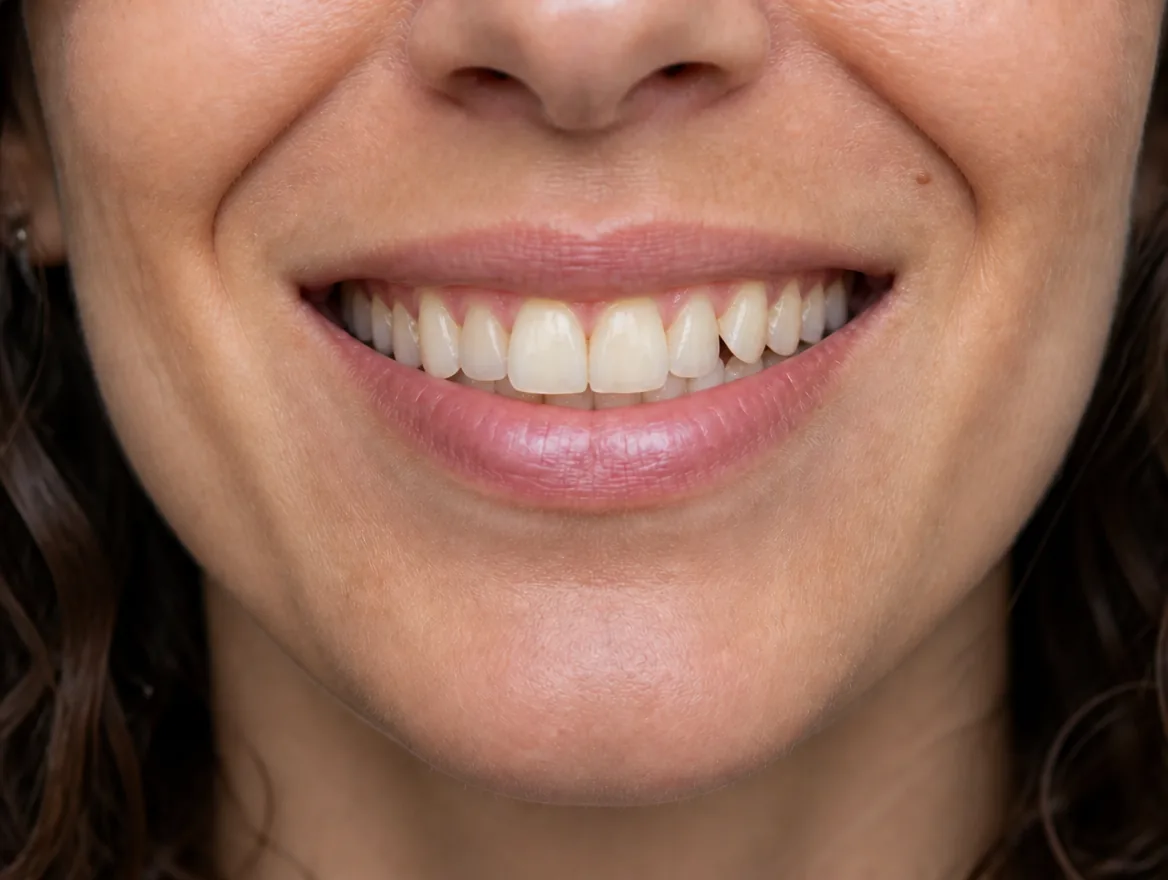 Smile before porcelain veneers