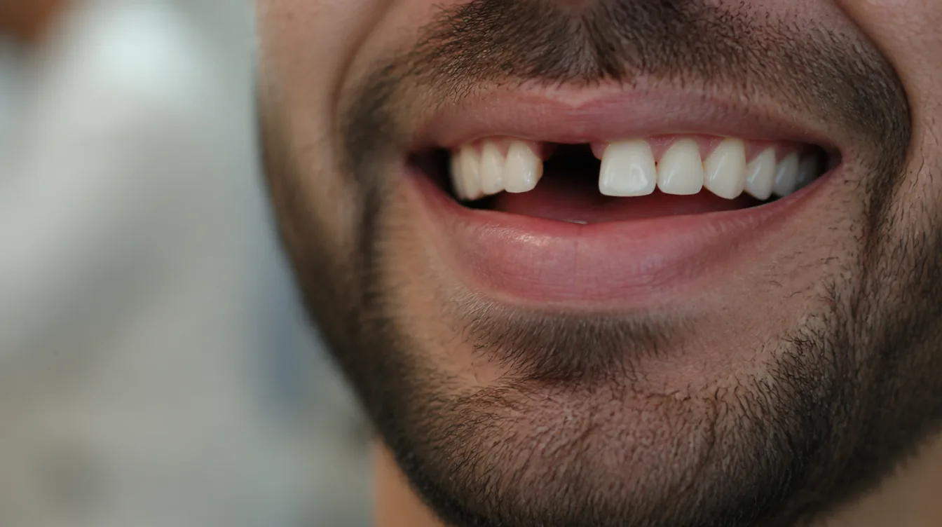 A missing tooth before treatment