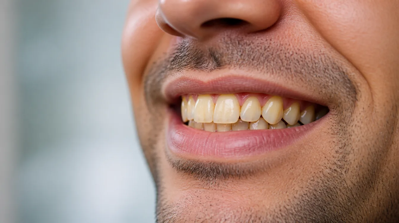 Stained and discoloured teeth before whitening