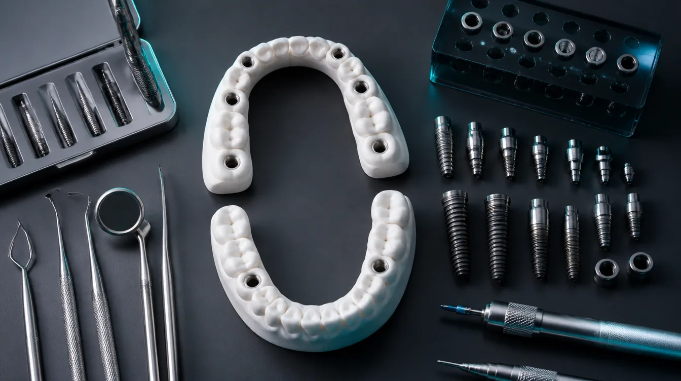 3D-printed dental models and titanium implant components