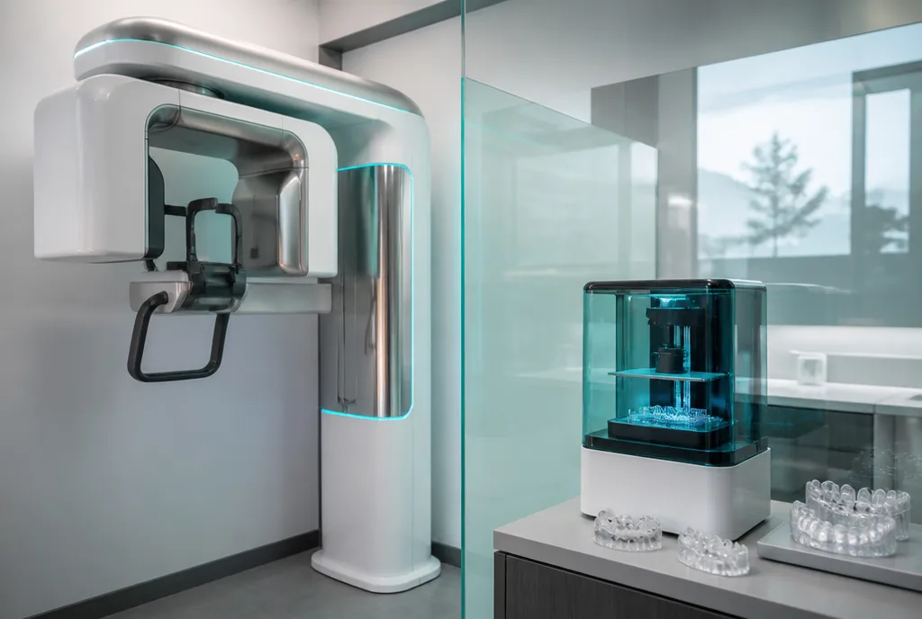 CBCT 3D scanner and desktop 3D printer in the studio
