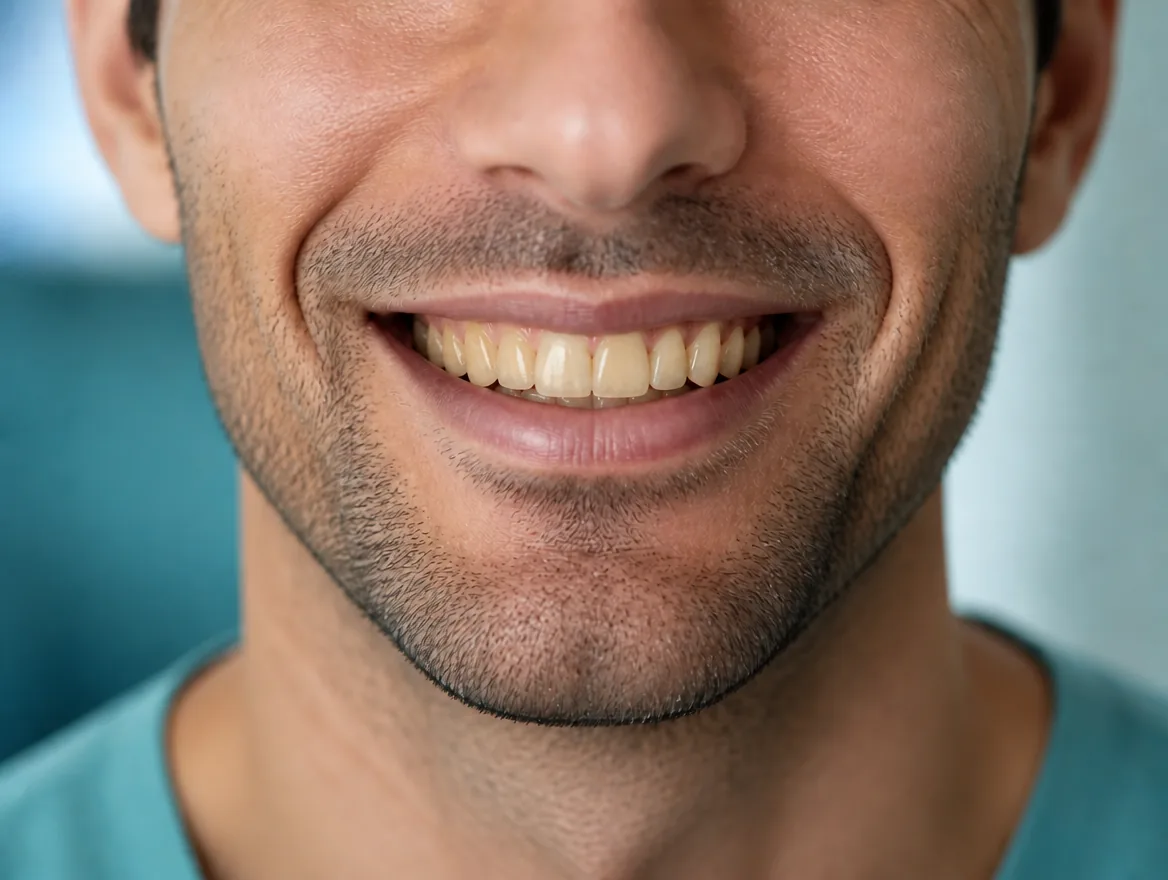 Smile before professional whitening