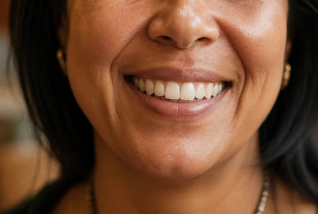 Ageing veneers replaced with hand-layered porcelain — after