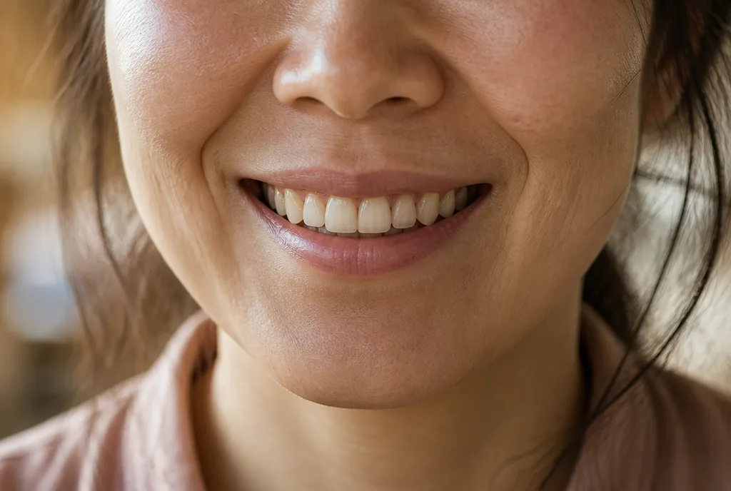 Six no-prep veneers, minimal preparation — after