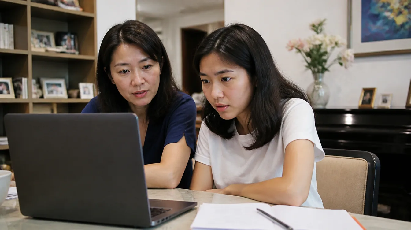 Many families meet university counsellors by video call before deciding.
