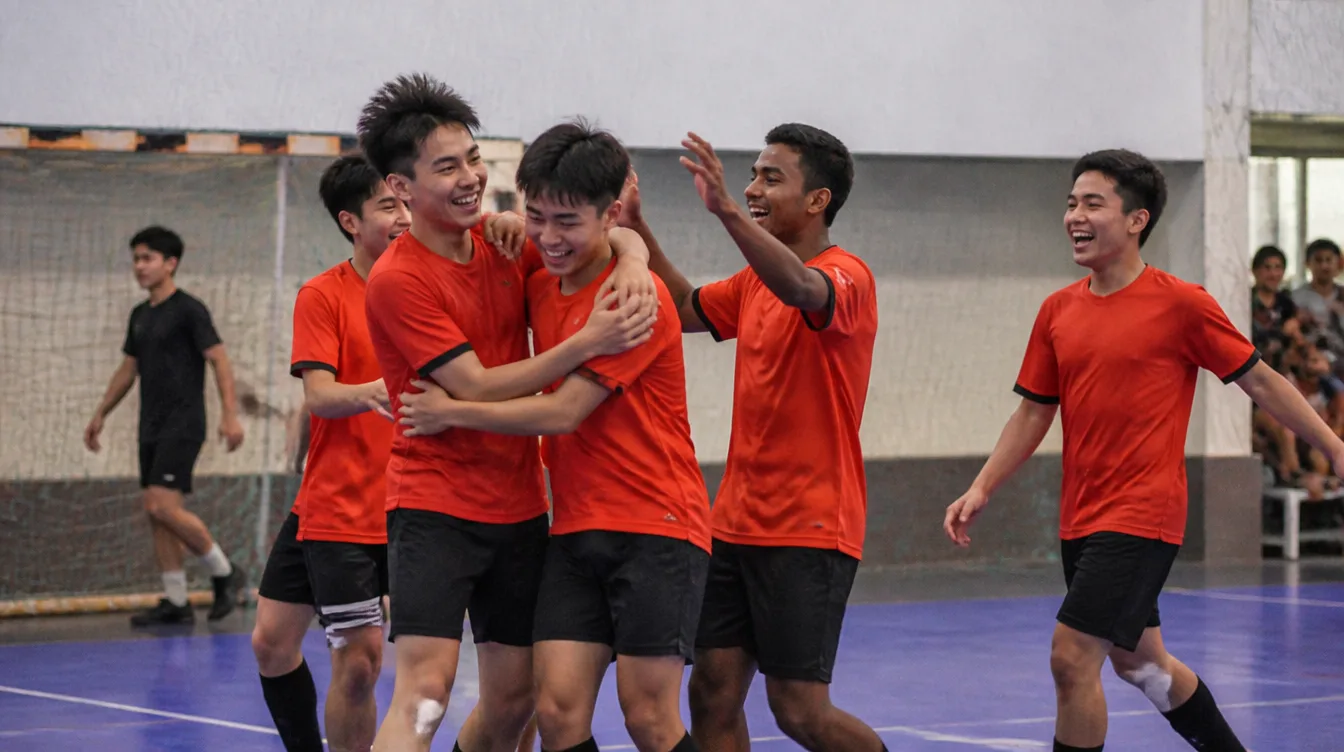 Futsal team celebrates