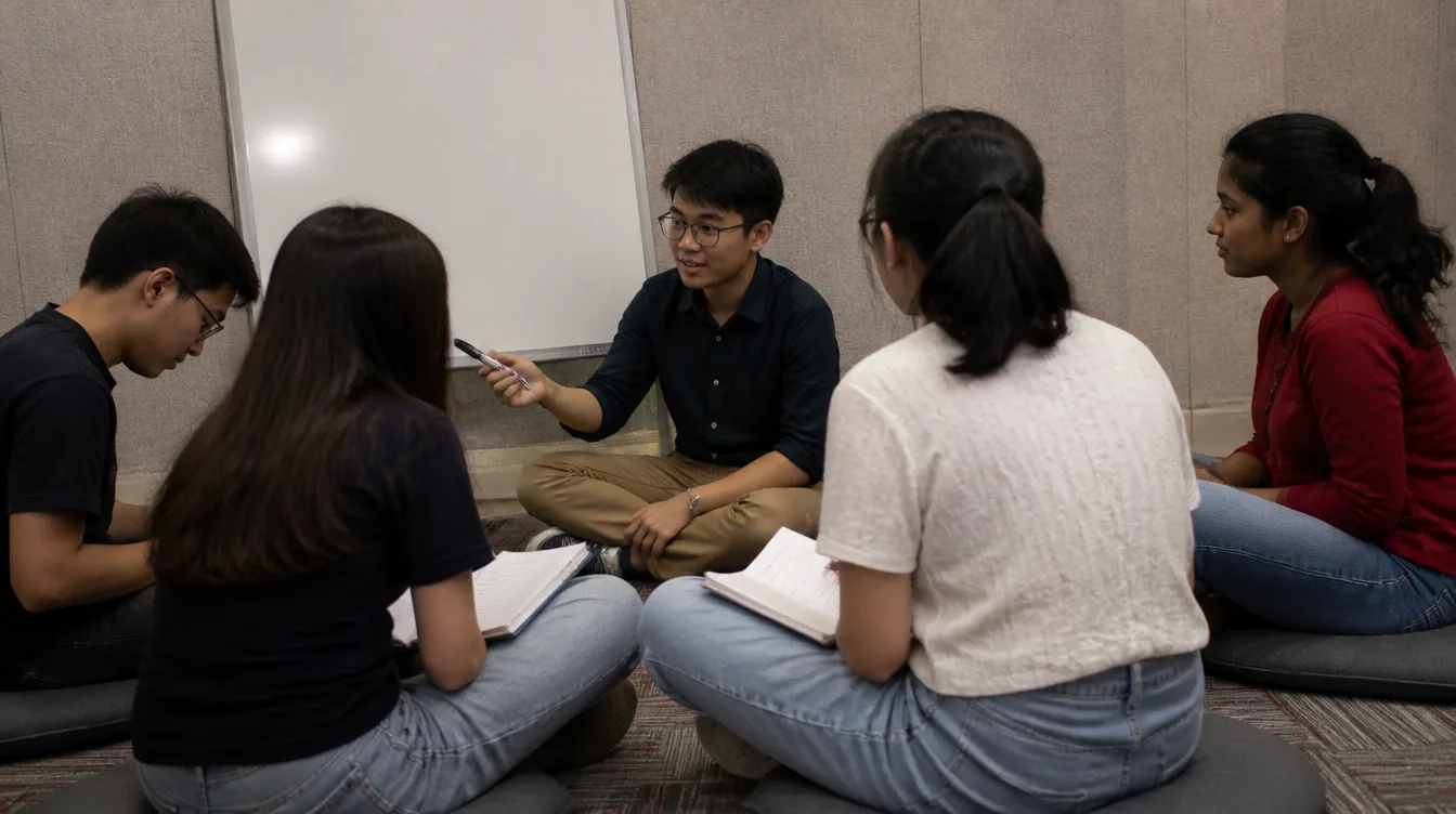 Students in a peer mentoring circle