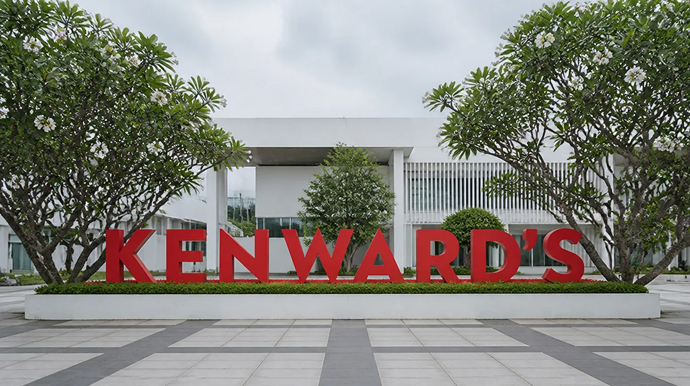 The Kenward's College sign at the campus entrance