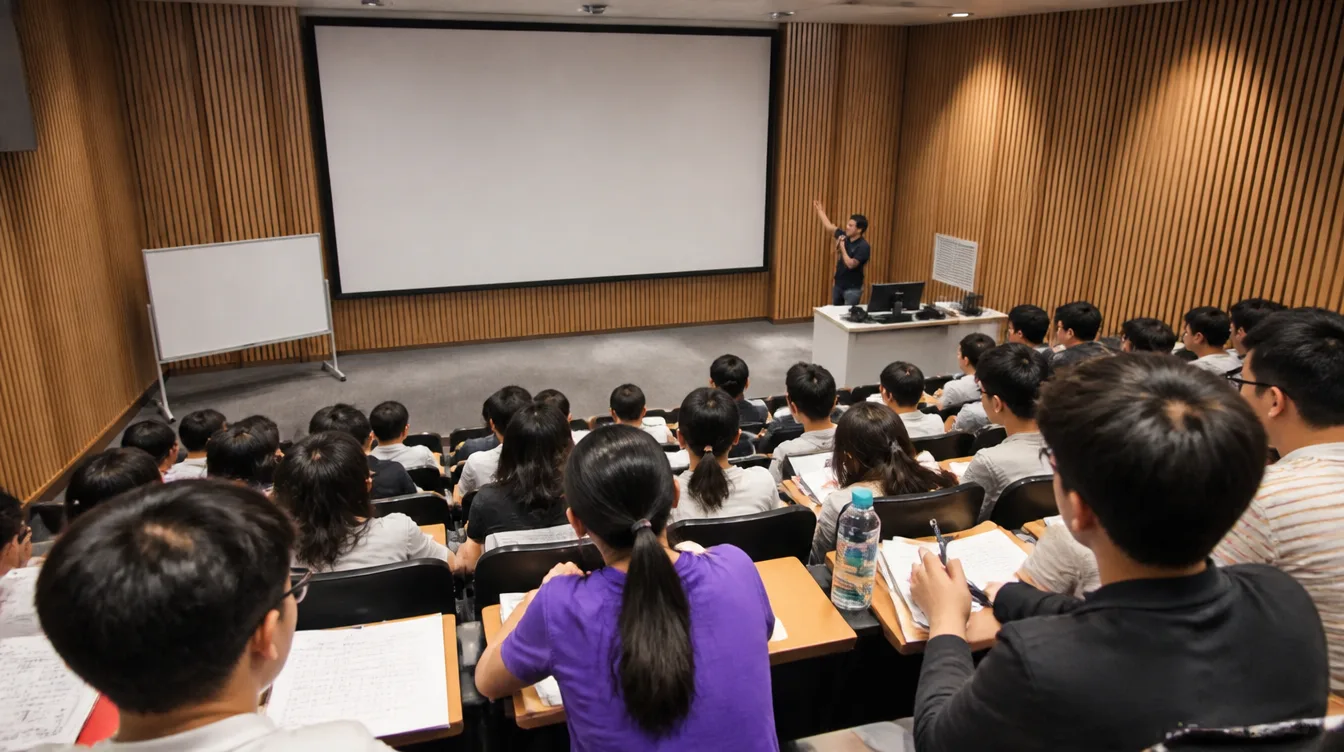 A pre-university lecture in progress