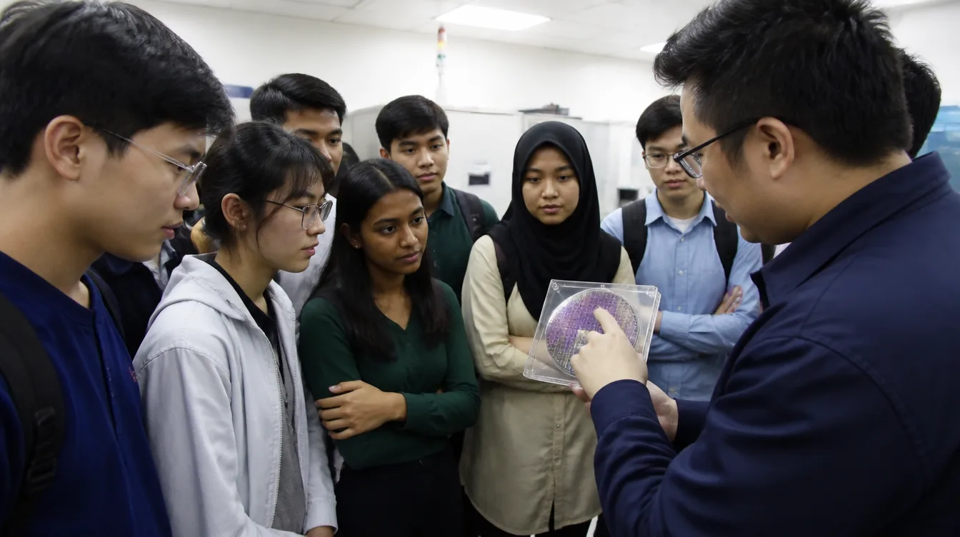 Students at a semiconductor training room