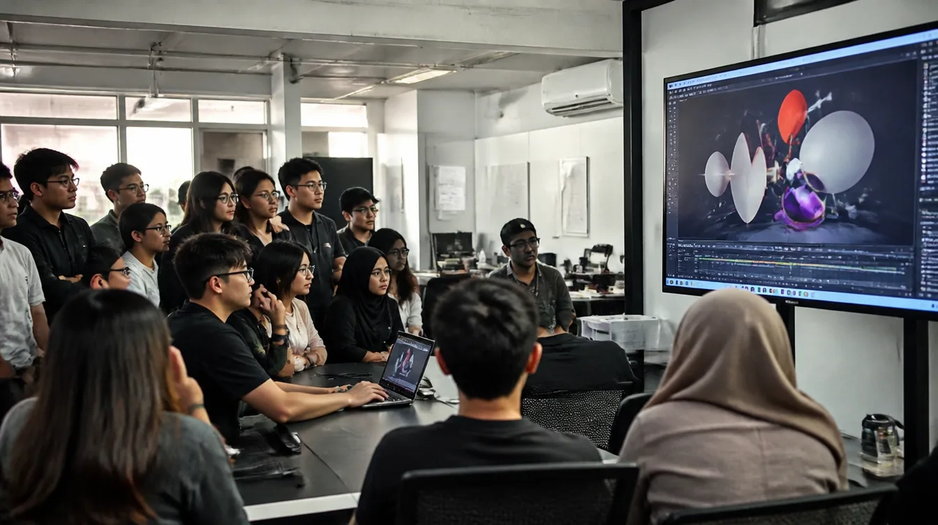 Students visit a creative agency
