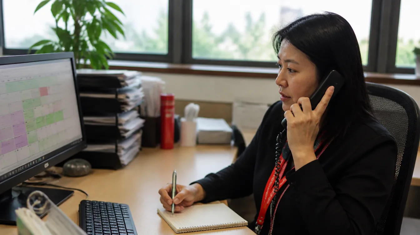 A counsellor checks intake dates