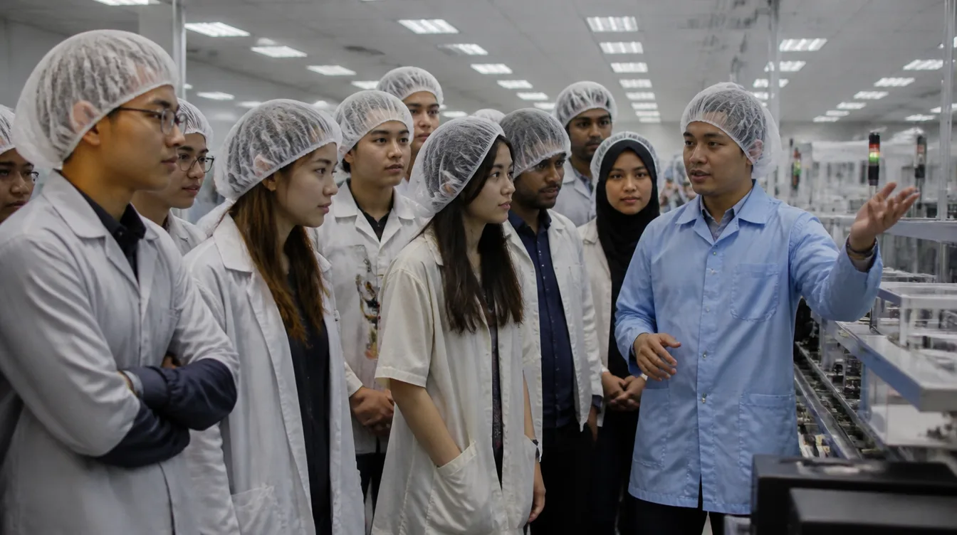 Business students on a Penang factory visit