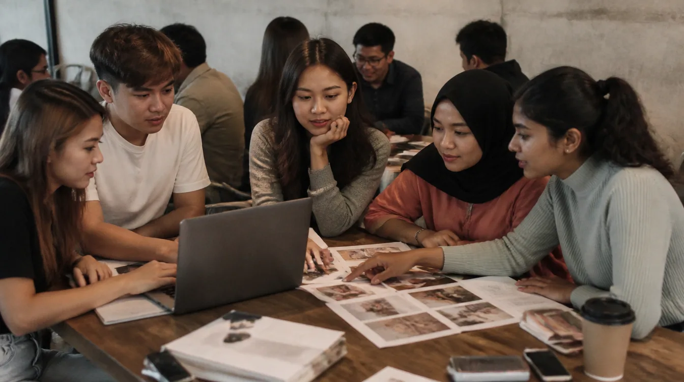 Business students plan a campaign