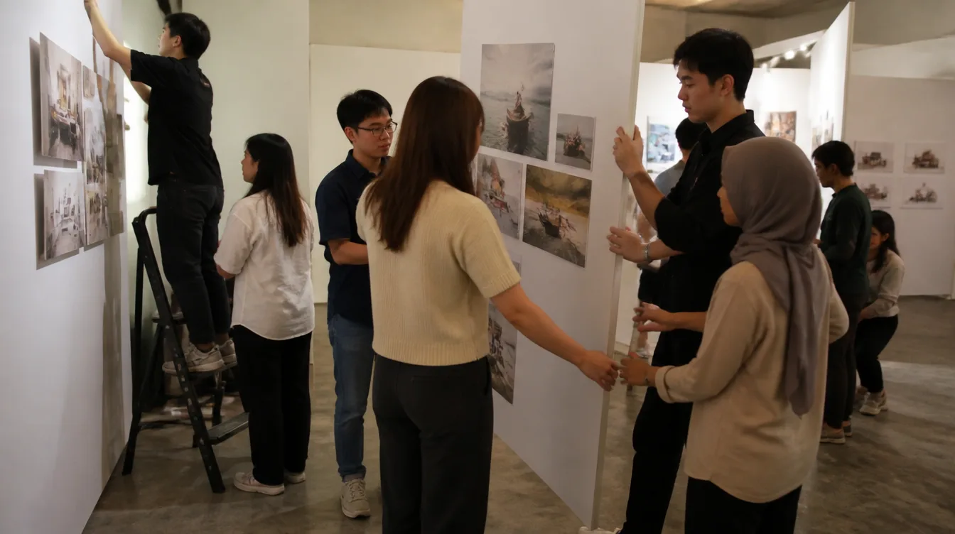 Diploma students set up their final-year show