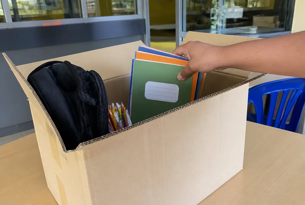 The collection box at the school office.