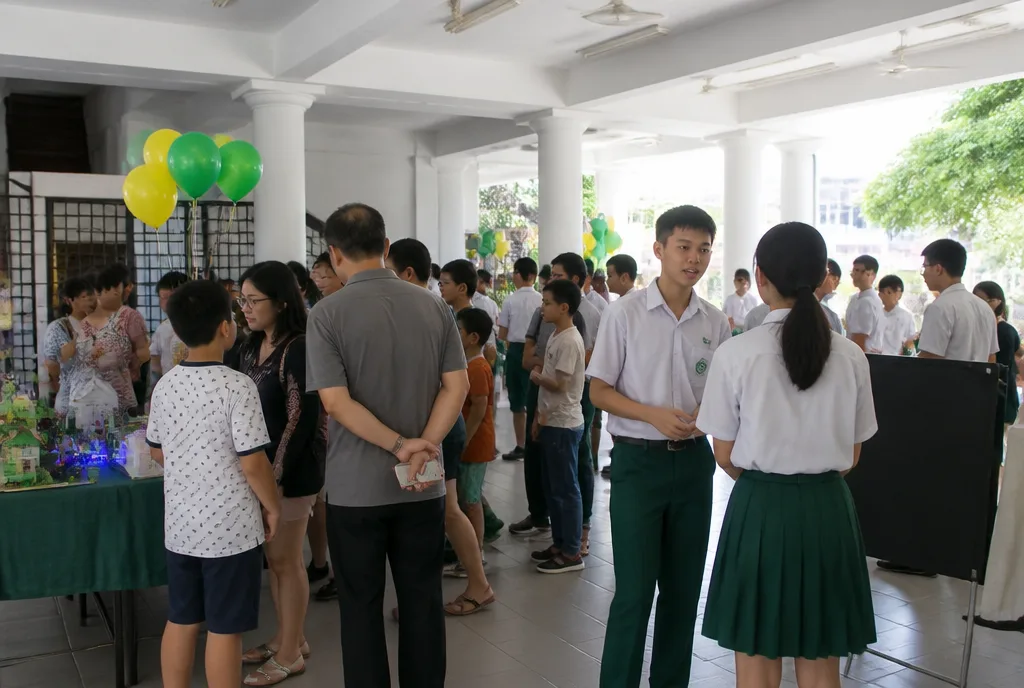 Families at last year’s Open Day in the main hall.