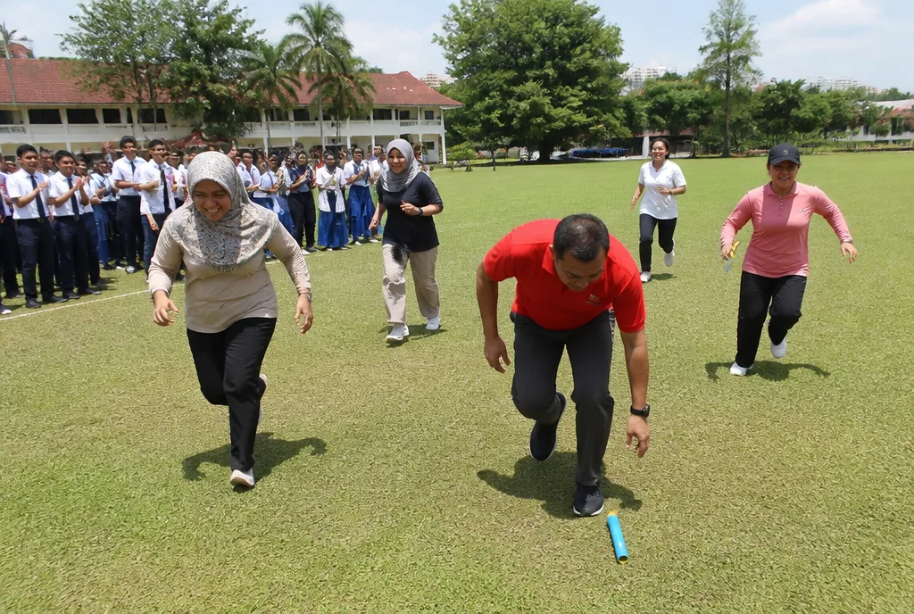The parents’ relay, won by the Junior 2 parents.