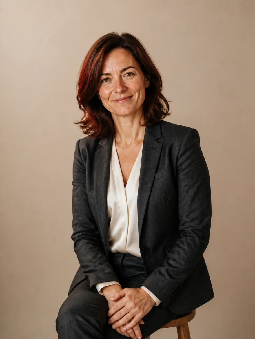 Maren Hale, seated portrait