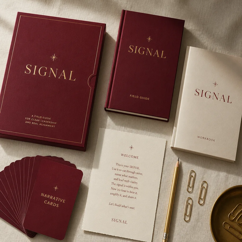 Overhead flat-lay of the SIGNAL kit