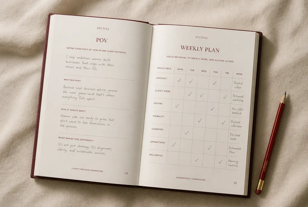 The SIGNAL workbook open to a completed worksheet spread