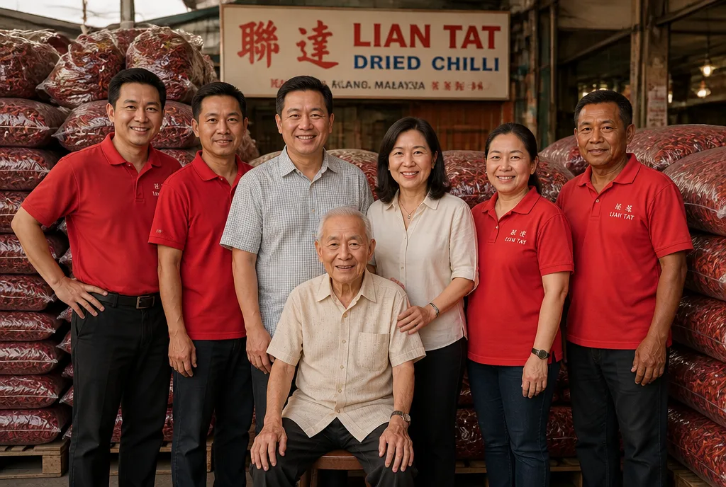 The Ong family and long-serving staff in the Jalan Kapar market hall