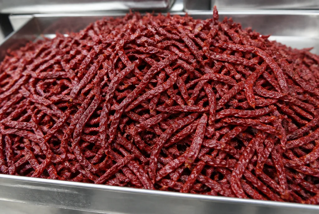 Curly kerinting dried chillies