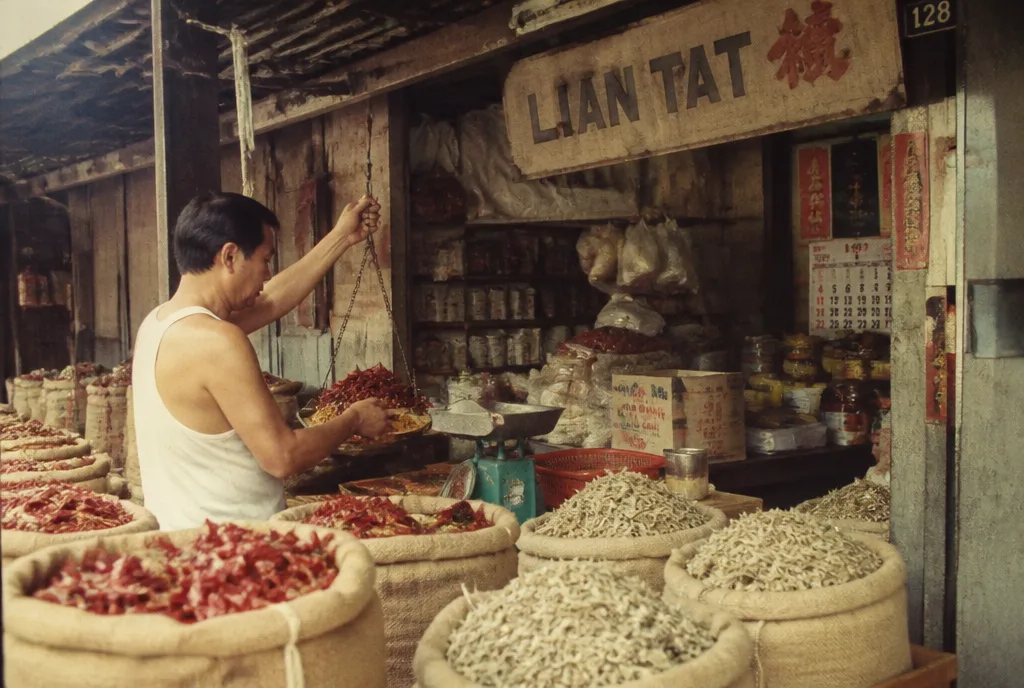 1987: A stall at the Klang wholesale market