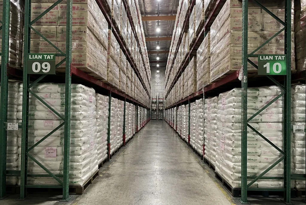 Stock staged for picking in the Lian Tat store