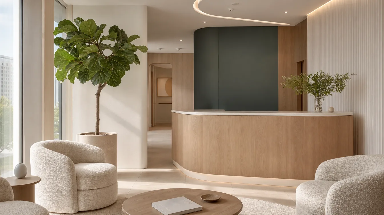 Reception lounge at Klinik Avelia Pulau Tikus