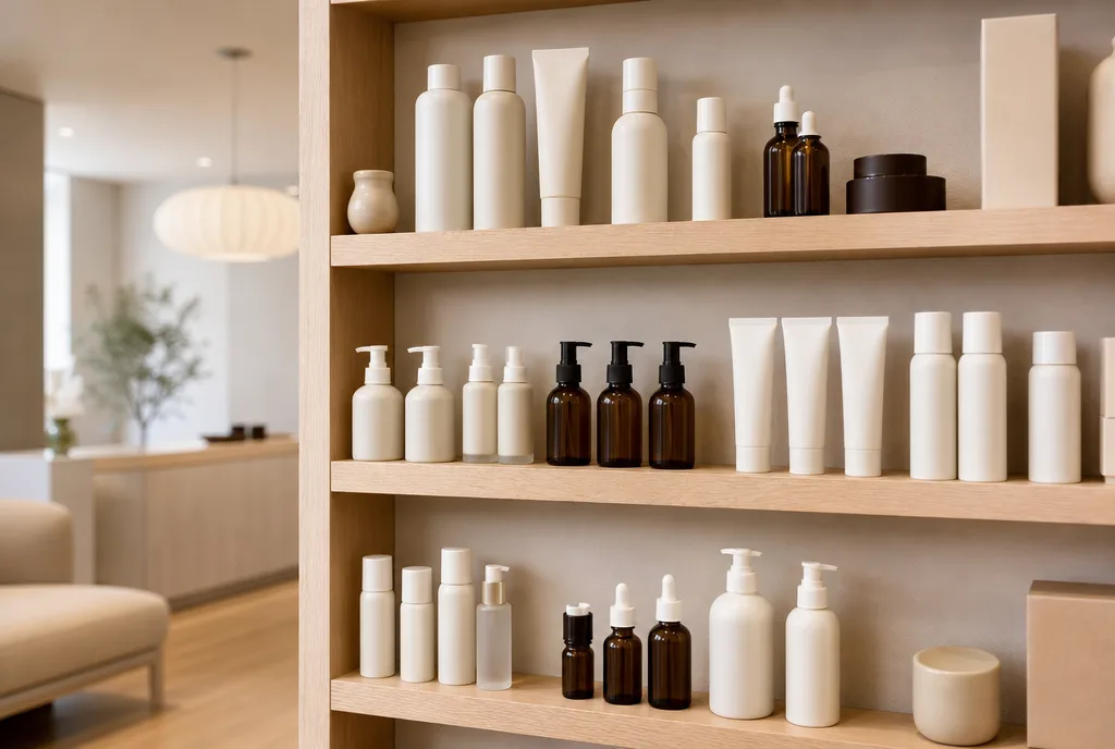 Skincare dispensary at Klinik Avelia