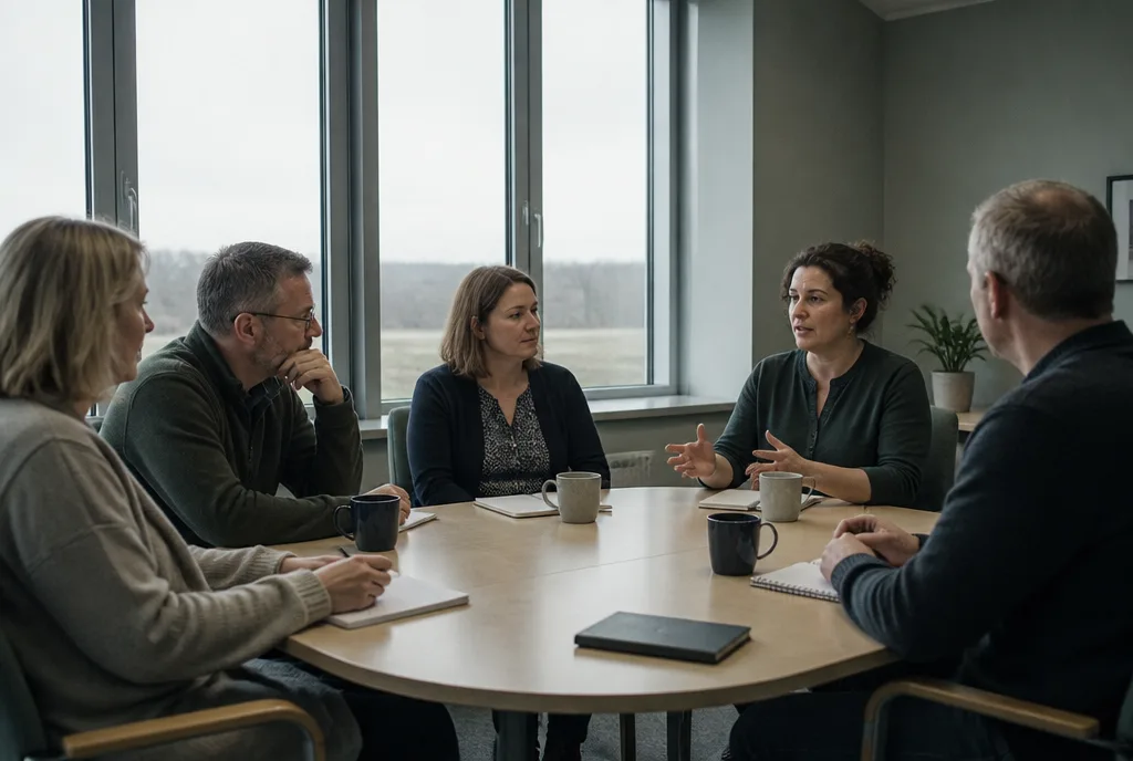 Staff at the monthly clinical governance meeting