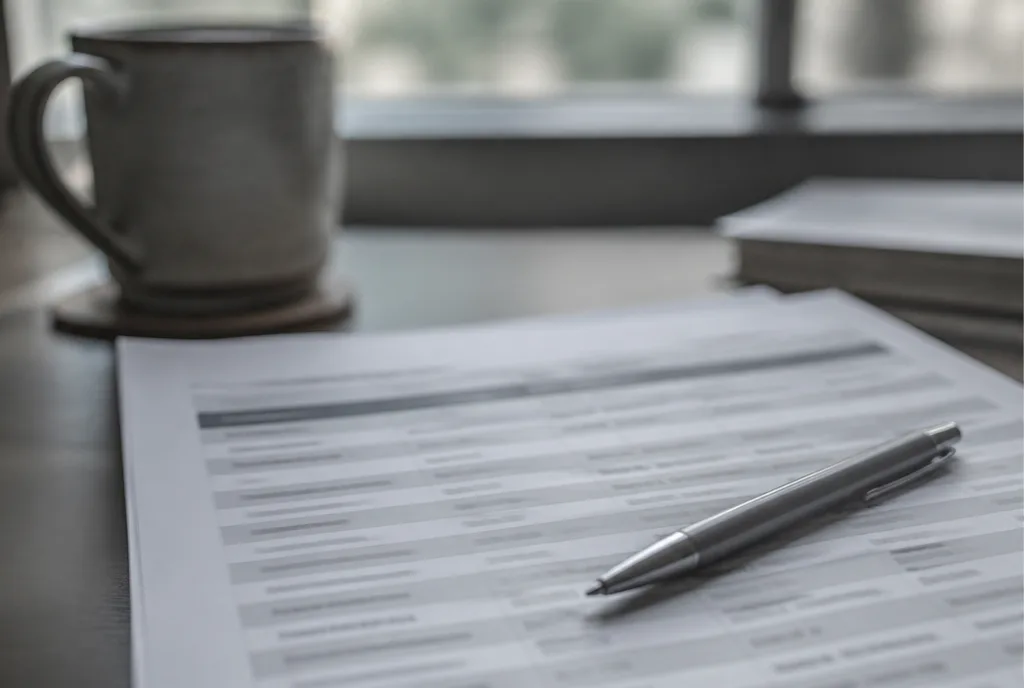 A pen resting on a printed document