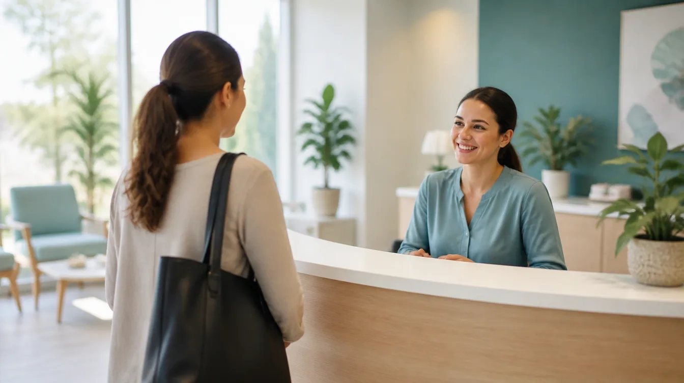 The reception desk at Ravelston Health