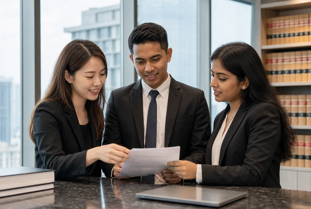 Associates at Halim Ng & Pillai discussing a matter