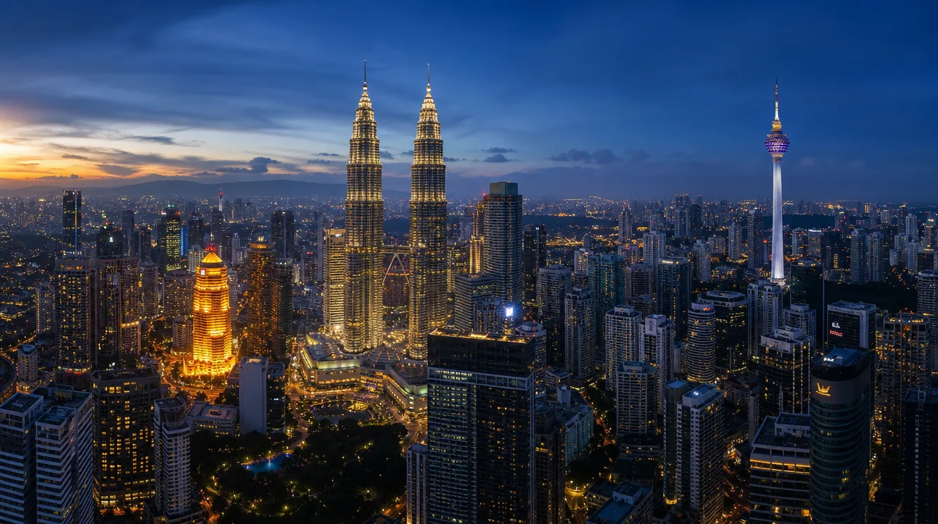 Kuala Lumpur skyline at dusk