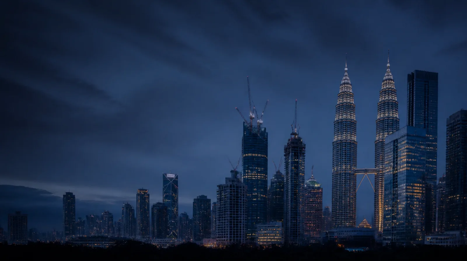 Kuala Lumpur skyline at blue hour