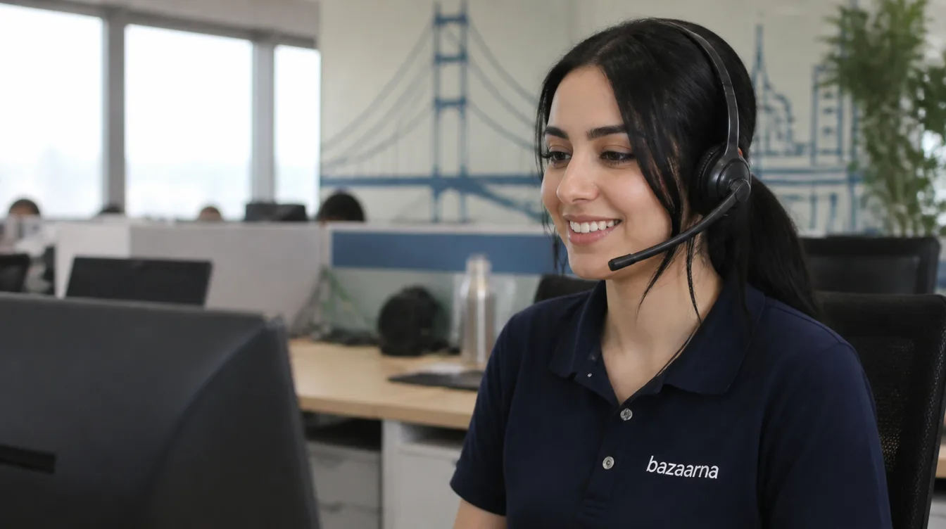 A Bazaarna support agent at her desk