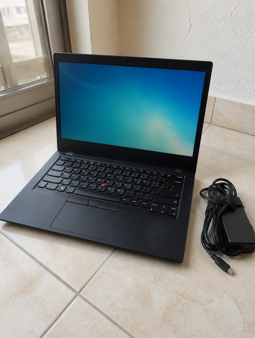 Lenovo business laptop with charger