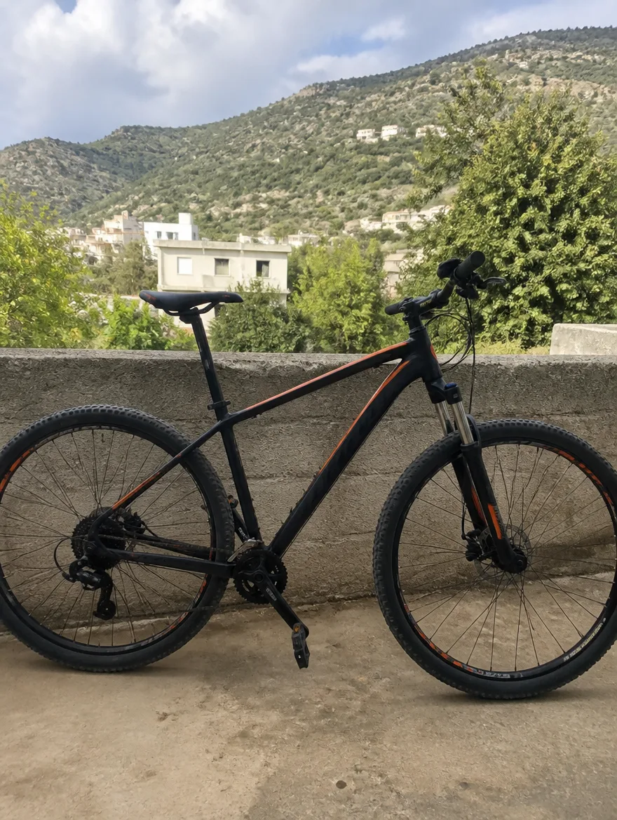 Hardtail mountain bike, front suspension