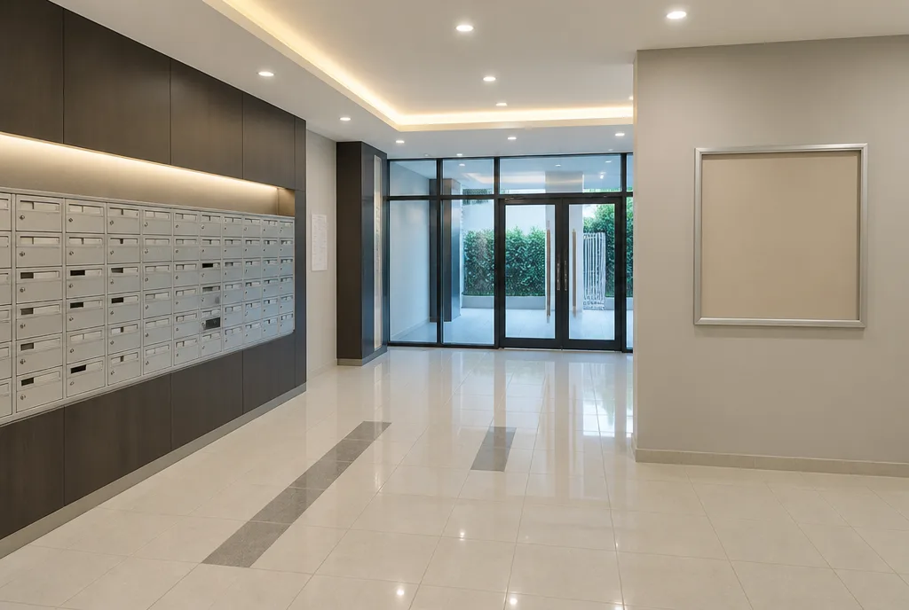 Lobby and letterboxes, Anggerik Residensi