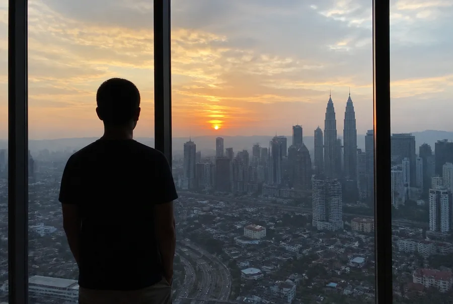 Kuala Lumpur at sunrise from a Sanjung office