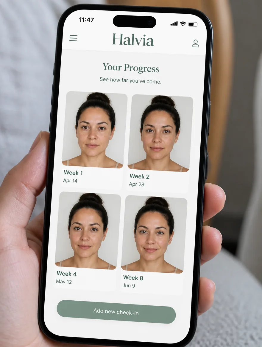 Halvia app: Progress photos