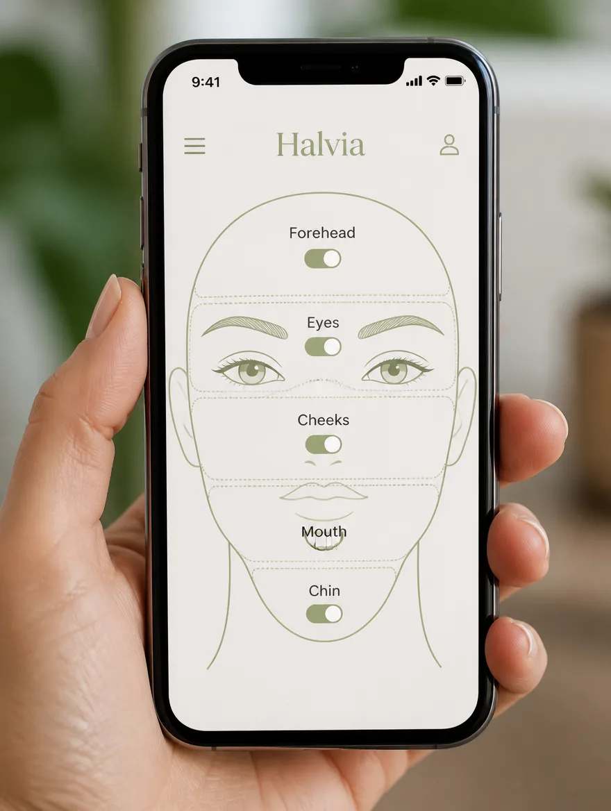 Halvia app: Five zones