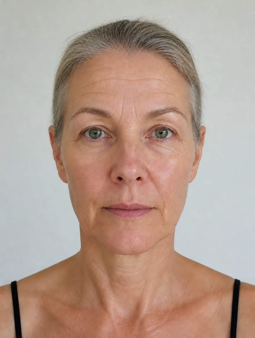 Denise K. before, forehead lines look softer
