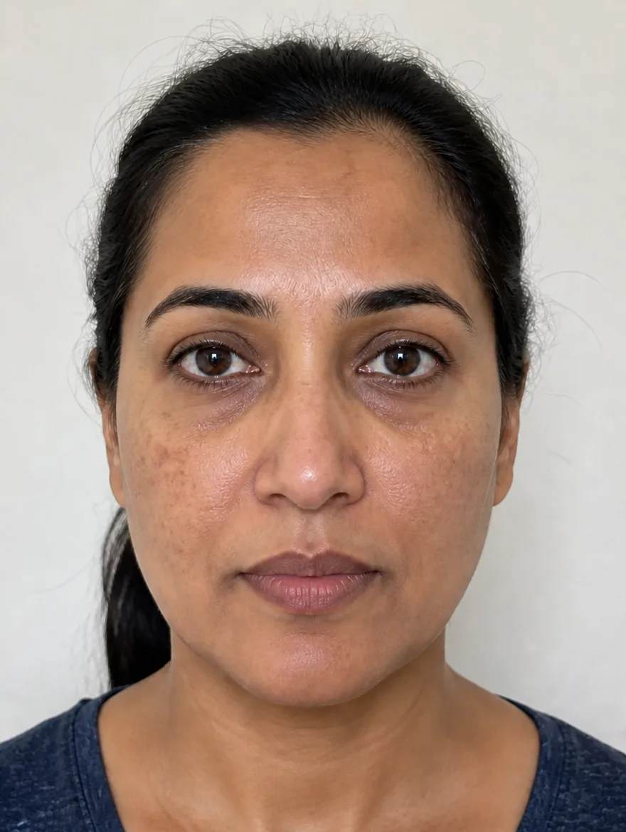 Priya S. before, more even in daylight